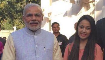 Arushi Galgotia with Narendra Modi