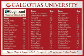 Congratulations to all selected students